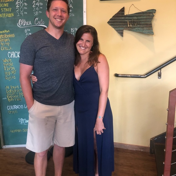 Lulu’s slinky jersey dress; blue, size S - Picture 6 of 6